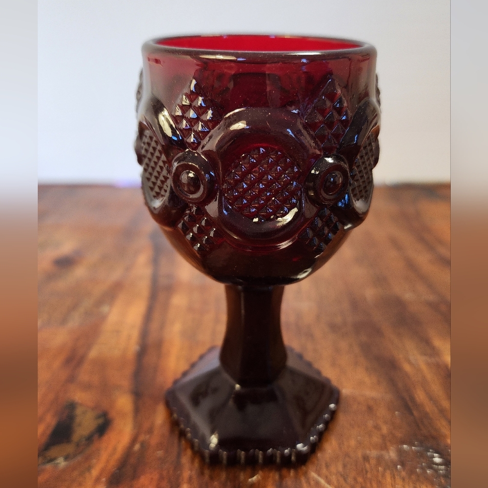 Vintage 1876 Cape Cod Collection ruby red water goblet